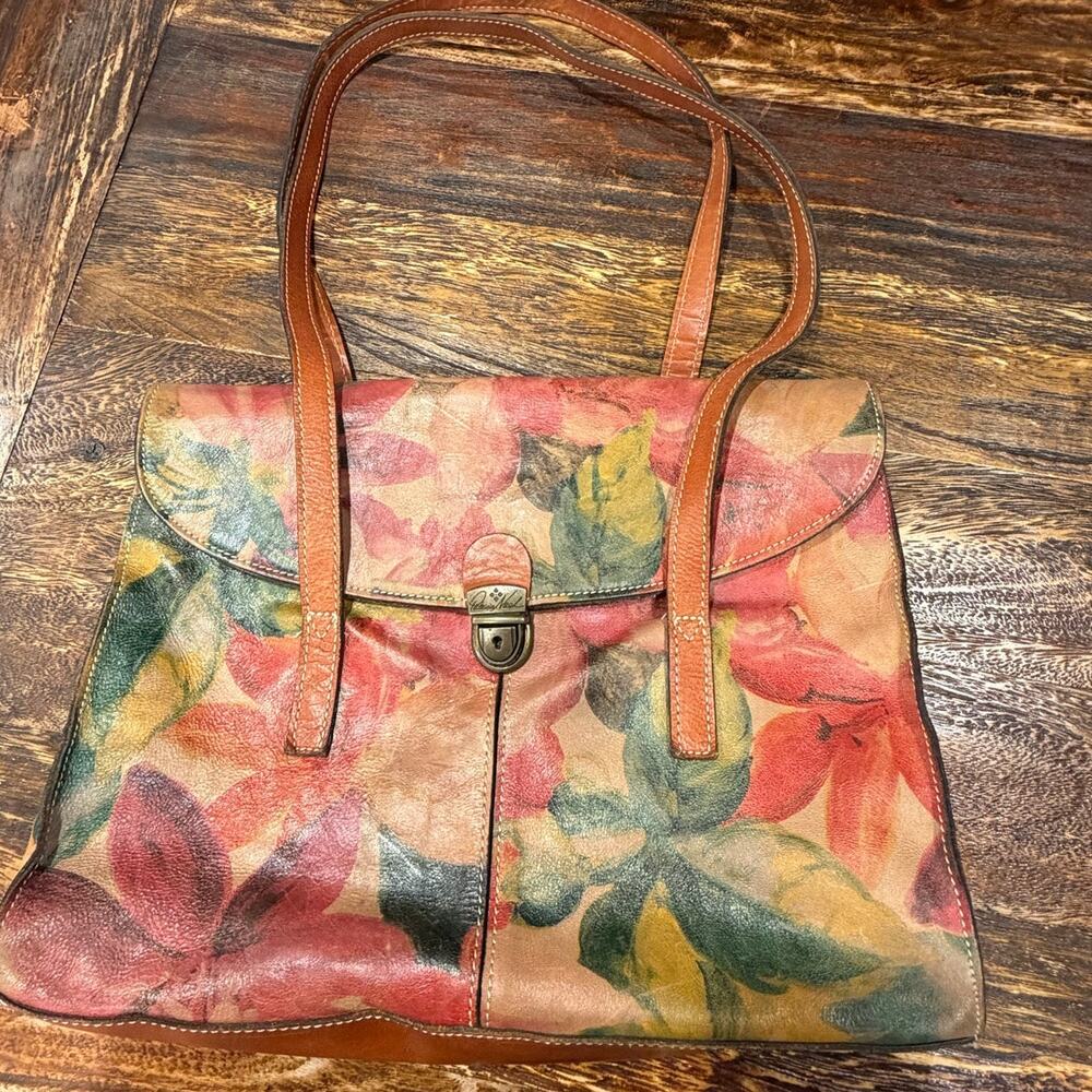 Patricia Nash Floral Leather Tote Shoulder Bag